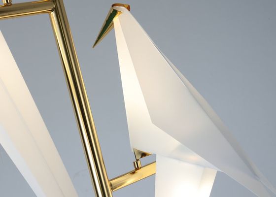 Interruptor Art Unique Paper Cranes Birds nórdico Rose Gold Bedside Table Lamp del botón