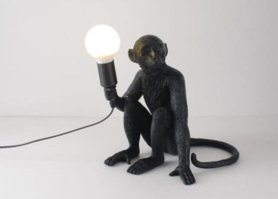 Lámparas de mesa blancas/negras de la noche E27 de la resina 310mm*310m m de la forma del mono