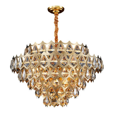 Accesorio pendiente de la ronda de la luz de lujo LED Dimmable de Crystal Chandelier Vintage Hanging Ceiling para el negro del dormitorio del comedor