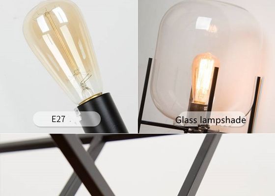 Lámpara de mesita de noche postmoderna nórdica de la bola de cristal de la sala de estar de E27 los 26*45cm