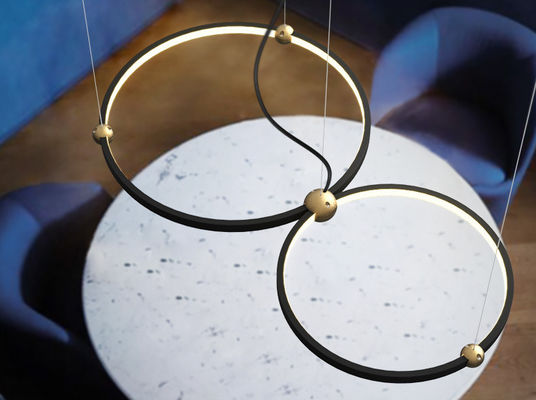 Círculo de acrílico de aluminio 300m m 400m m 500m m Ring Pendant Ceiling Light