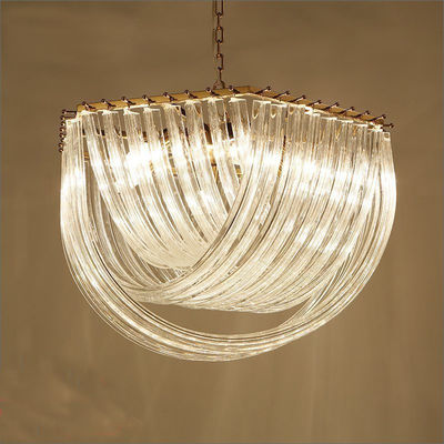 Color oro de la decoración de Crystal Pendant Light Lamps Modern de las lámparas del tubo de cristal