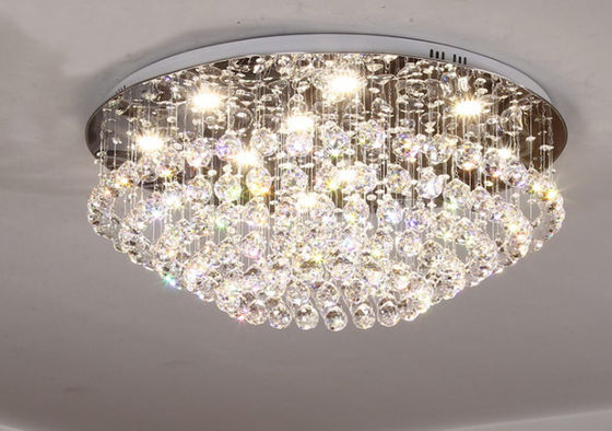 Ronda de lujo moderna Crystal Led Ceiling Light Gu claro 10 interior