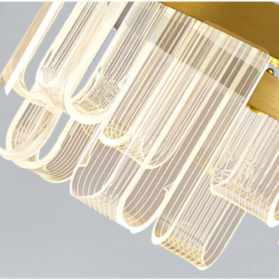 Color de cobre ligero pendiente moderno de la flámula de acrílico del remiendo del LED