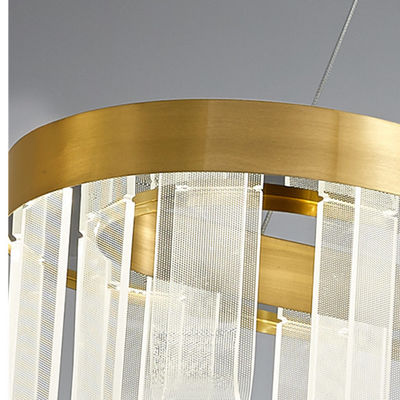 Color de cobre ligero pendiente moderno de la flámula de acrílico del remiendo del LED