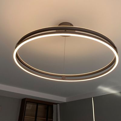 Doble nórdico de iluminación interior decorativo Ring Aluminum Luxury Chandeliers de la luz de la ejecución y luces pendientes modernas