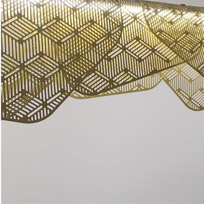 Luz pendiente de Champagne Gold Metal Mesh LED moderna para el hogar