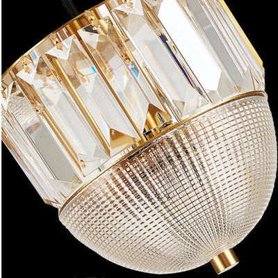 Fuente de luz transparente de cobre de Crystal Pendant Light Modern G4
